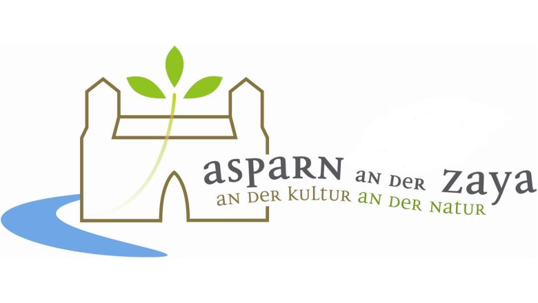 Logo, © Gemeinde Asparn/ Zaya Logo von Asparn an der Zaya mit stilisierter Burg und Blatt.