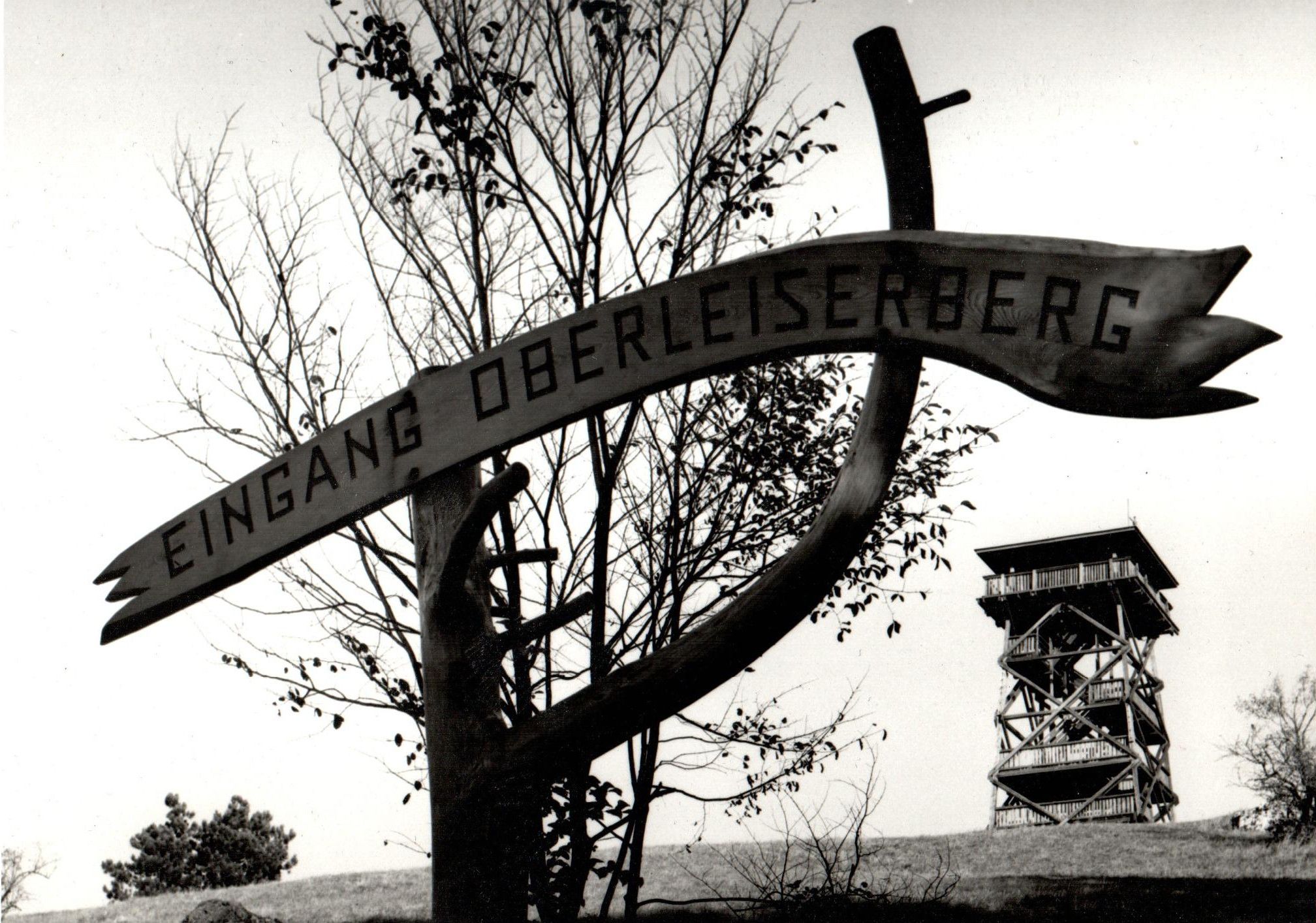 Beschriftung Naturpark Leiser Berge, Eingang Oberleiser Berg, ca. 1970